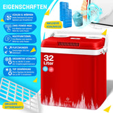 Koelbox Elektrisch – 12V en 230 volt - Coolbox - Frigobox - 32L – Rood
